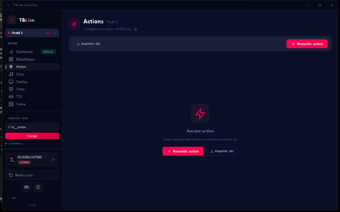 Actions automatiques